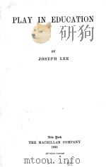 PLAY IN EDUCATION（1922 PDF版）