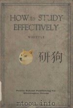 HOW TO STUDY EFFECTIVELY SECOND EDITION（1932 PDF版）