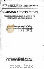 LEARNING AND TEACHING:PSYCHOLOGICAL FOUNDATIONS OF EDUCATIONAL TECHNIQUE（1923 PDF版）