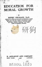 EDUCATION FOR MORAL GROWTH（1928 PDF版）
