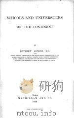 SCHOOLS AND UNIVERSITIES ON THE CONTINENT（1868 PDF版）