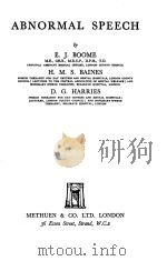 ABNORMAL SPEECH 1939 PDF电子版封面