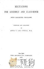 RECITATIONS FOR ASSEMBLY AND CLASS-ROOM（1919 PDF版）