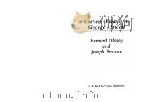 CRITICAL ESSAYS ON GEORGE ORWELL 1986 PDF电子版封面 0816187509