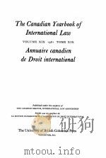 THE CANADIAN YEARBOOK OF INTERNATIONAL LAW 1981 1982 PDF电子版封面