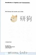 INTRODUCTION TO COGNITION AND COMMUNICATION PDF电子版封面 9780262195386