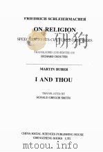 ON RELIGION SPEECHES TO ITS CULTURED DESPISERS PDF电子版封面