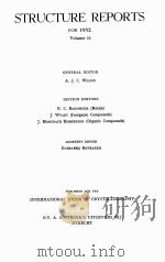 STRUCTURE REPORTS FOR 1952 VOL.1STRUCTURE REPORTS FOR 1952 VOL.16（1959 PDF版）