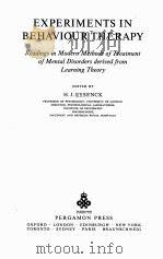 EXPERIMENTS IN BEHAVIOUR THERAPY（1964 PDF版）