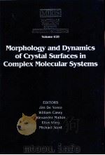 Morphology and Dynamics of Crystal Surfaces in Complex Molecular Systems PDF电子版封面 0558995285