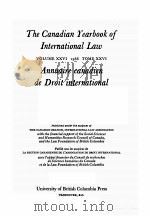 THE CANADIAN YEARBOOK OF INTERNATIONAL LAW VIL.XXVI 1988 TOME XXVI ANNUAIRE CANADIEN DE DROIT INTERN 1989 PDF电子版封面