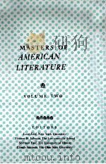 MASTERS OF AMERICAN LITERATURE VOLUME TWO 1959 PDF电子版封面