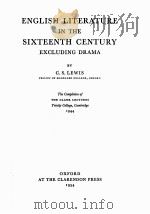 ENGLISH LITERATURE IN THE SIXTEENTH CENTURY EXCLUDING DRAMA（1954 PDF版）