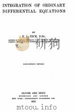 INTEGRATION OF ORDINARY DIFFERENTIAL EQUATIONS SIXTH EDITION-REVISED（1952 PDF版）