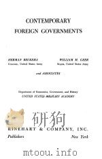 CONTEMPORARY FOREIGN GOVERNMENTS 1946 PDF电子版封面