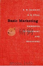 BASIC MARKETING:CONCEPTS ENVIRONMENT AND DECISIONS 1964 PDF电子版封面