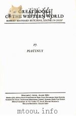GREAT BOOKS OF THE WESTERN WORLD 17 PLOTINUS 1980 PDF电子版封面