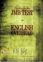 PRACTICE FOR THE JMB TEST IN ENGLISH (OVERSEAS) KEY 1982 PDF电子版封面