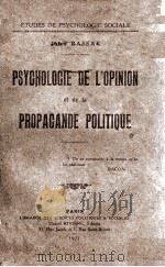 PSYCHOLOGIE DE L'OPINION 1927 PDF电子版封面