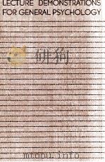 Lecture Demonstrations for General Psychology PDF电子版封面