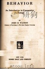 BEHAVIOR（1914 PDF版）