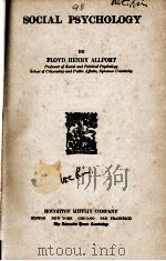 SOCIAL PSYCHOLOGY（1924 PDF版）