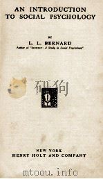 AN INTRODUCTION TO SOCIAL PSYCHOLOGY（1926 PDF版）