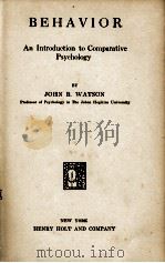BEHAVIOR（1914 PDF版）