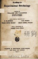 Readings in Experimental Psychology（1931 PDF版）