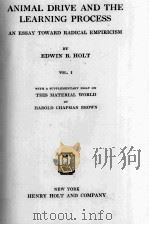 ANIMAL DRIVE AND THE LEARNING PROCESS（1931 PDF版）