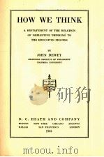 HOW WE THINK（1933 PDF版）