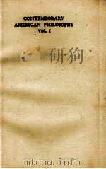 CONTEMPORARY AMERICAN PHILOSOPHY VOL.I（1930 PDF版）