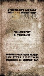 BOEHME'S“SIGNATURA RERUM ”AND OTHER DISCOURSES INTRODUCTION BY CLIFFORD MAX PDF电子版封面