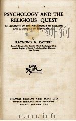 PSYCHOLOGY AND THE RELIGIOUS QUEST 1938 PDF电子版封面