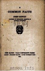 A COMMON FAITH（1934 PDF版）