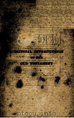 A CRITICAL INTRODUCTION TO THE OLD TESTAMENT 1913 PDF电子版封面