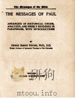 THE MESSAGES OF PAUL 1907 PDF电子版封面