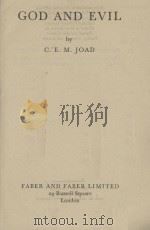GOD AND EVIL PDF电子版封面 C. E. M. JOAD