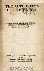 THE AUTHORITY OF THE FAITH 1939 PDF电子版封面
