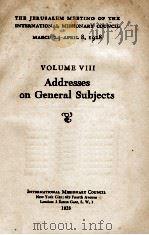 ADDRESSES VII 1928 PDF电子版封面