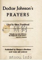 Doctor. Johnson's Prayers   1947  PDF电子版封面     