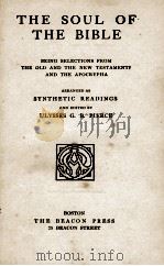 THE SOUL OF THE BIBLE 1921 PDF电子版封面