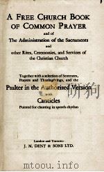 A FREE CHURCH BOOK OF COMMON PRAYER 1929 PDF电子版封面