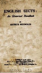 ENGILISH SECTS: An Historical Handbook 1921 PDF电子版封面