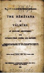 THE RAMAYANA VALMIKI 1903 PDF电子版封面