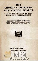 THE CHURCH'S PROGRAM FOR YOUNG PEOPLE 1925 PDF电子版封面