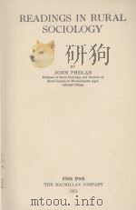 READINGS IN RURAL SOCIOLOGY（1931 PDF版）