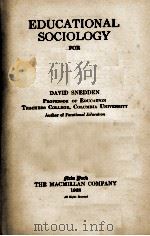 EUCATIONAL SOCIOLOGY FOR BEGINNERS（1928 PDF版）