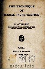 THE TECHNIQUE OF SOCIAL INVESTIGATION（1934 PDF版）