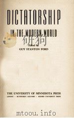 DICTATORSHIP IN THE MODERN WORLD（1939 PDF版）